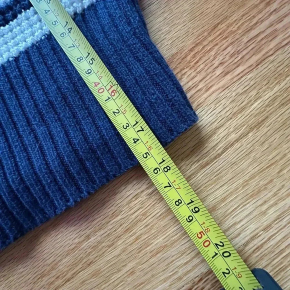 SAGE + STONE x Women’s Nautical Coastal Vibes Cropped Blue & White Sweater SZ L - Picture 4 of 5